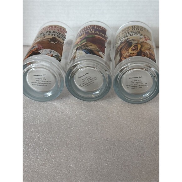 Set Of 3 Tall Funny Cowgirl Glasses  6 Inches Tall Each Glass Highball - Picture 6 of 10